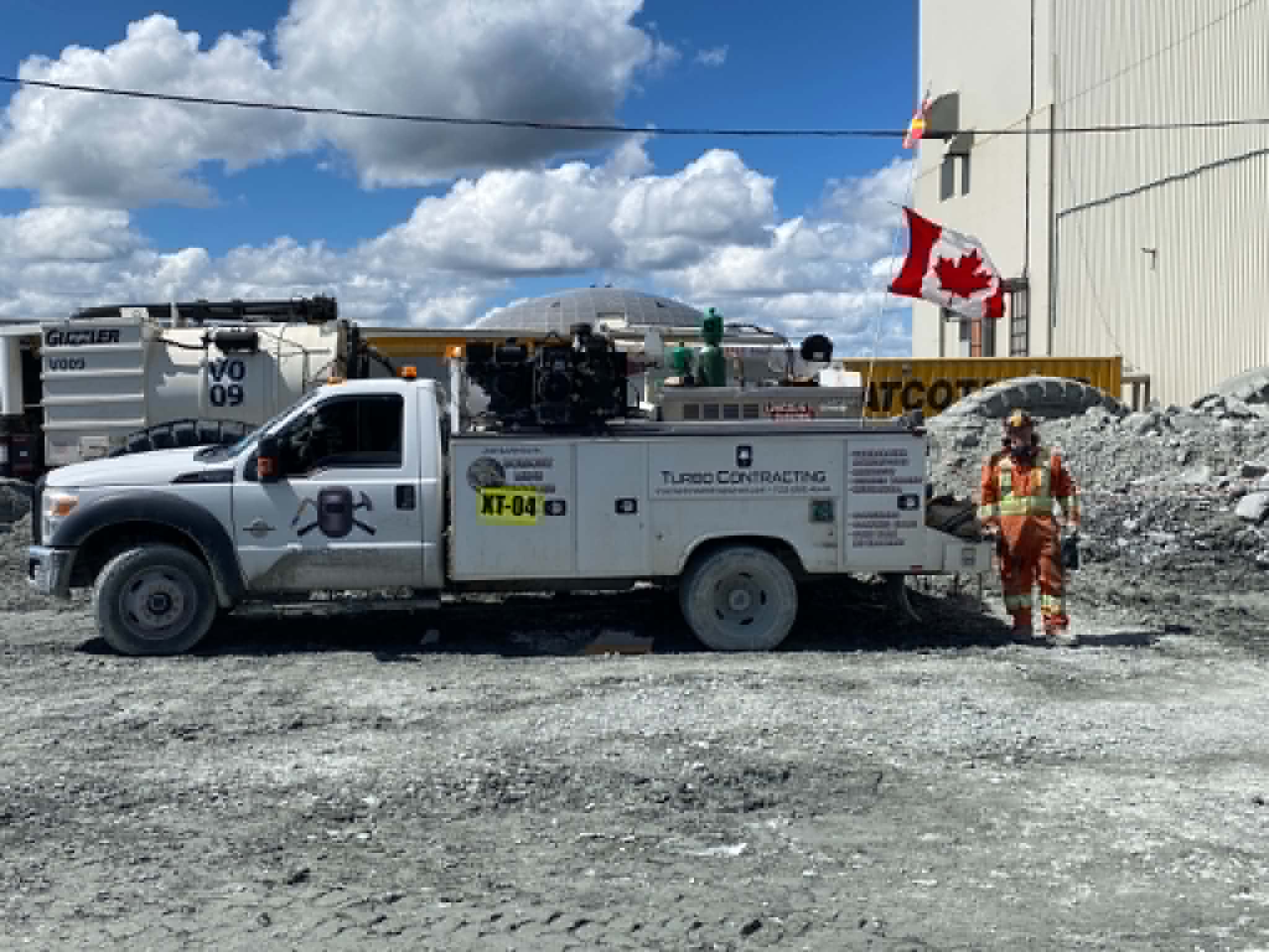 Service truck on site